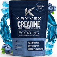 Kryvex Creatine Monohydrate Gummies — Blueberry, 60 Count